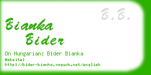 bianka bider business card